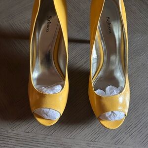 Style & Co. Bright Yellow Peep-Toe Heels